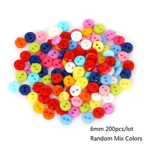 Detailed macro view of 6mm mixed color mini 2-hole buttons for DIY crafts 200pcs