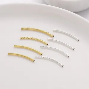 DIY Kupfer Gebogene Rohrperlen Für Schmuckherstellung Gold Silber Galvanisiert Handgefertigte Armband Halskette Spacer Tube Zubehör