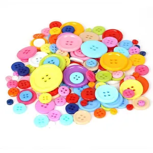 Colorful Round Plastic Buttons For DIY Arts Crafts Sewing Children Shirt Mixed Colors Two Four Holes Jewelry Accessories