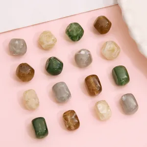 Acrylic Marble Pattern Loose Beads Faux Amber Irregular Spacer Beads For DIY Necklace Bracelet Handmade Jewelry Making Accessories