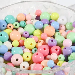 Cuentas de acrílico macarrón de colores en varios tamaños para joyería DIY y artesanía