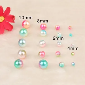 Gradient round faux pearl beads in 4mm to 10mm sizes for DIY jewelry and crafts