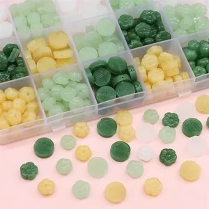 DIY bead set with pumpkin and flower shapes featuring lucky Fu characters in storage box