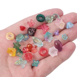 Colorful mixed resin beads in butterfly and star shapes for DIY jewelry making