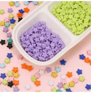 Perline acriliche colorate da 10mm a forma di stella per creazione di gioielli fai-da-te