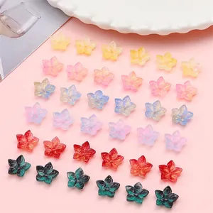 Frosted Gradient Flower Beads Acrylic Resin Loose Spacer Beads For DIY Jewelry Making Bracelet Necklace Hair Accessories Crafting Material