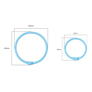 Anillas de encuadernación azul pastel de metal para manualidades de 43 mm y 30 mm