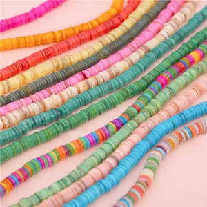 Natural Shell Disc Beads Heishi Round Spacers Dyed Shell Slices For DIY Jewelry Making Bracelet Necklace Handcraft Supplies