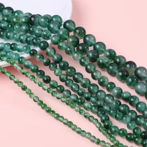 Natural Huaqing Jade Stone Loose Round Beads For DIY Jewelry Making Necklace Bracelet Finding Accessories 4mm 6mm 8mm 10mm