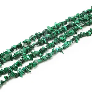Natural malachite irregular stone beads with green banded textures for DIY jewelry making