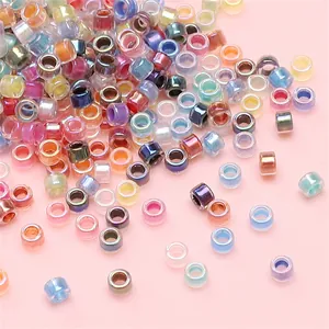 2,5 mm bunte Glasperlen mit Regenbogen-Effekt für DIY handgemachten Schmuck