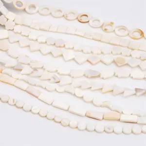 Amuletos triangulares de nácar natural de concha de agua dulce para hacer joyas