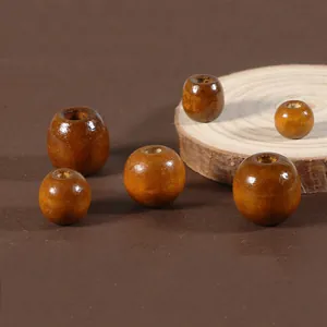 Gepolijste 8mm donkerbruine houten kralen, rond en tonvormig en tonvormig voor DIY