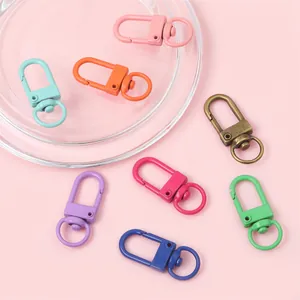 Fermoirs mousquetons et porte-clés colorés en alliage pour bijoux DIY et accessoires