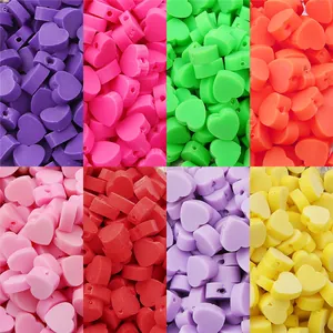 Bunte Herzform Polymerton Lose Abstandsperlen Für DIY Schmuckherstellung Armband Halskette Haarschmuck Material