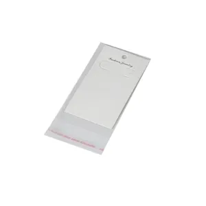 Weiße 6x10cm Schmuck-Displaykarte mit transparentem OPP-Beutel für Ohrringe und Stecker