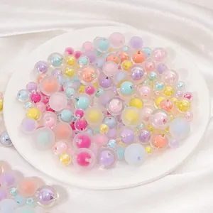 Macro de perles en acrylique dépolies et transparentes de 8-16 mm pour bijoux DIY