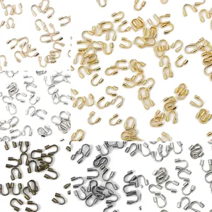 Protège-fils en forme de U pour bijoux DIY en diverses couleurs comme l'or et l'argent