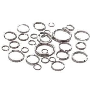Gepolijste roestvrijstalen dubbele splitringen in diverse maten voor DIY-sieraden maken