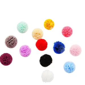 Palline colorate in tulle a rete da 15mm per accessori capelli e fai-da-te creativo