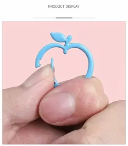Fermoir à ressort en métal bleu en forme de pomme pour porte-clés et bijoux DIY