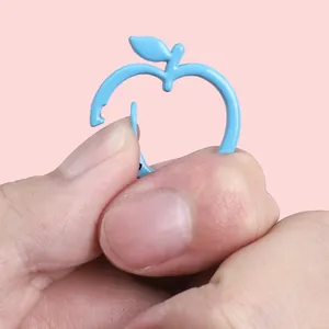 Anneau ressort en alliage bleu ciel en forme de pomme pour fabrication bijoux DIY