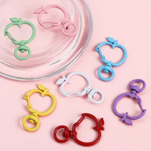 Fermoirs mousquetons en alliage en forme de pomme pour accessoires de porte-clés DIY