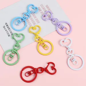 Buntes Herz-Schlüsselanhänger-Set mit Karabinerverschluss in 6 Pastellfarben