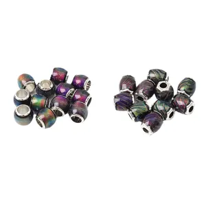 Thermosensitive color changing resin beads with metal core for DIY jewelry making