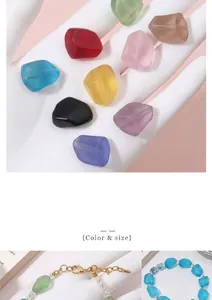 Perle in vetro satinato a forma di ciottolo in colori vivaci per gioielli fai-da-te