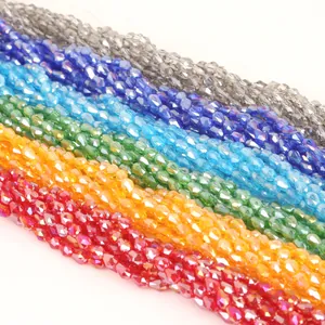 Multicolor 4x6mm faceted glass crystal teardrop beads for DIY jewelry making