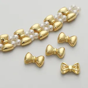 Ciondoli a Fiocco in Rame Riempito d'Oro 14K per Creazione Gioielli DIY Pendenti a Fiocco Minimalisti Distanziatori per Collane Bracciali Accessori