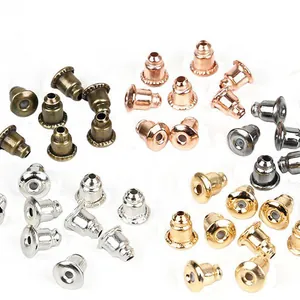 Metal Earring Backs Butterfly Bullet Shape Replacements For DIY Jewelry Making Electroplated Gold Silver Earring Nuts Stud Backings
