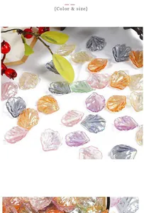 Iridescent ABS pearl shell petal beads for DIY jewelry and hairpins crafting