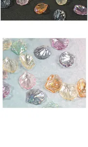 Detailed view of iridescent ABS pearl shell flower petals for DIY jewelry accessories