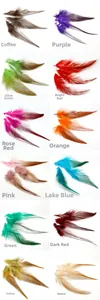 Grille de 12 plumes naturelles colorées pour la création de bijoux DIY