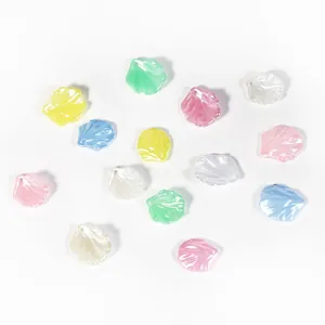 Perles en ABS en forme de coquillage coloré avec trous pour la création de bijoux DIY