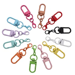 Lot de 12 fermoirs mousquetons colorés en alliage avec anneaux D pour porte-clés