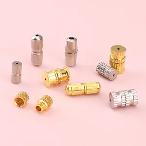 Golden and silver brass screw clasp connectors for DIY jewelry making handmade necklace