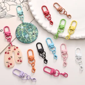 Fermoirs mousquetons colorés en alliage pour bijoux DIY avec breloques florales