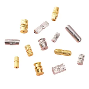 Golden and silver metal barrel screw clasps for DIY necklace and bracelet jewelry making