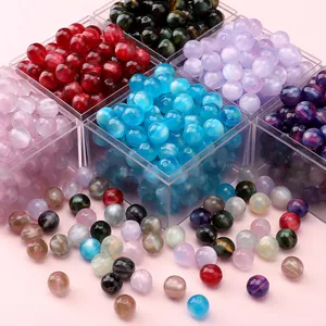 10mm multi-colored resin cat eye beads for DIY handmade jewelry and bracelet making