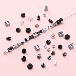 Dark aesthetic glass bead assortment for DIY jewelry making of bracelets and necklaces