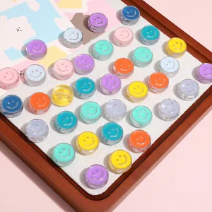 20mm colorful acrylic smiley face beads set for DIY bracelets and handmade jewelry