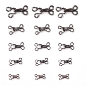 Cierres Invisibles de Metal de Gancho y Ojal Para Ropa DIY Accesorios de Costura Para Prendas de Vestir Clips de Sujeción Negro de Fusil Plateado Para Ropa Interior Sujetador Escote