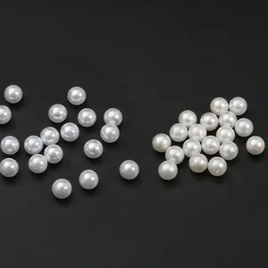DIY cream white round faux pearls in glossy and matte finish for jewelry making