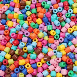 Vibrant 6x6mm colorful glass barrel beads for DIY bracelet and jewelry making crafts