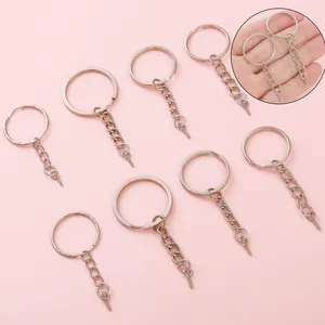 Portachiavi in ferro argento con catena e vite a occhiello per accessori gioielli DIY