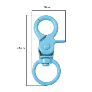 Light blue 20mm alloy lobster clasp with swivel ring for DIY keychains and bag charms