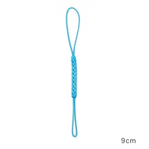 Cordon de téléphone de 9cm en rayonne tressée bleu vif avec boucles doubles pour DIY